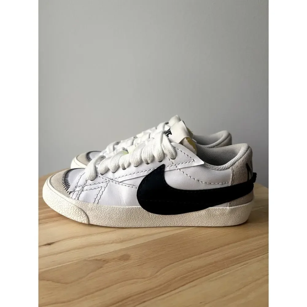 Nike Blazer Low '77 Jumbo White Black Sail Sneakers DQ1470-101 Women's Size 6